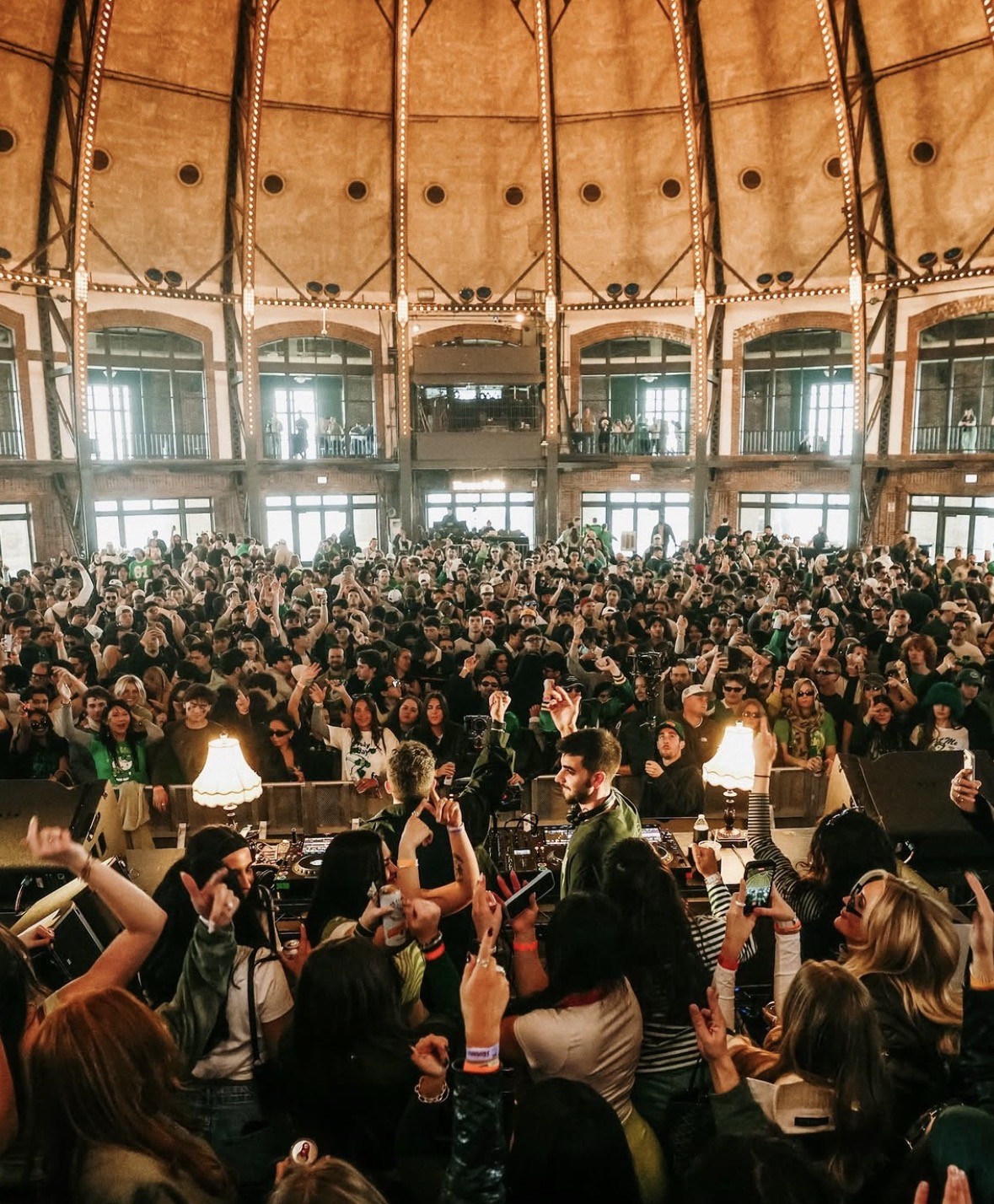 House Calls crowd filling a sunlit Chicago venue around the DJ booth