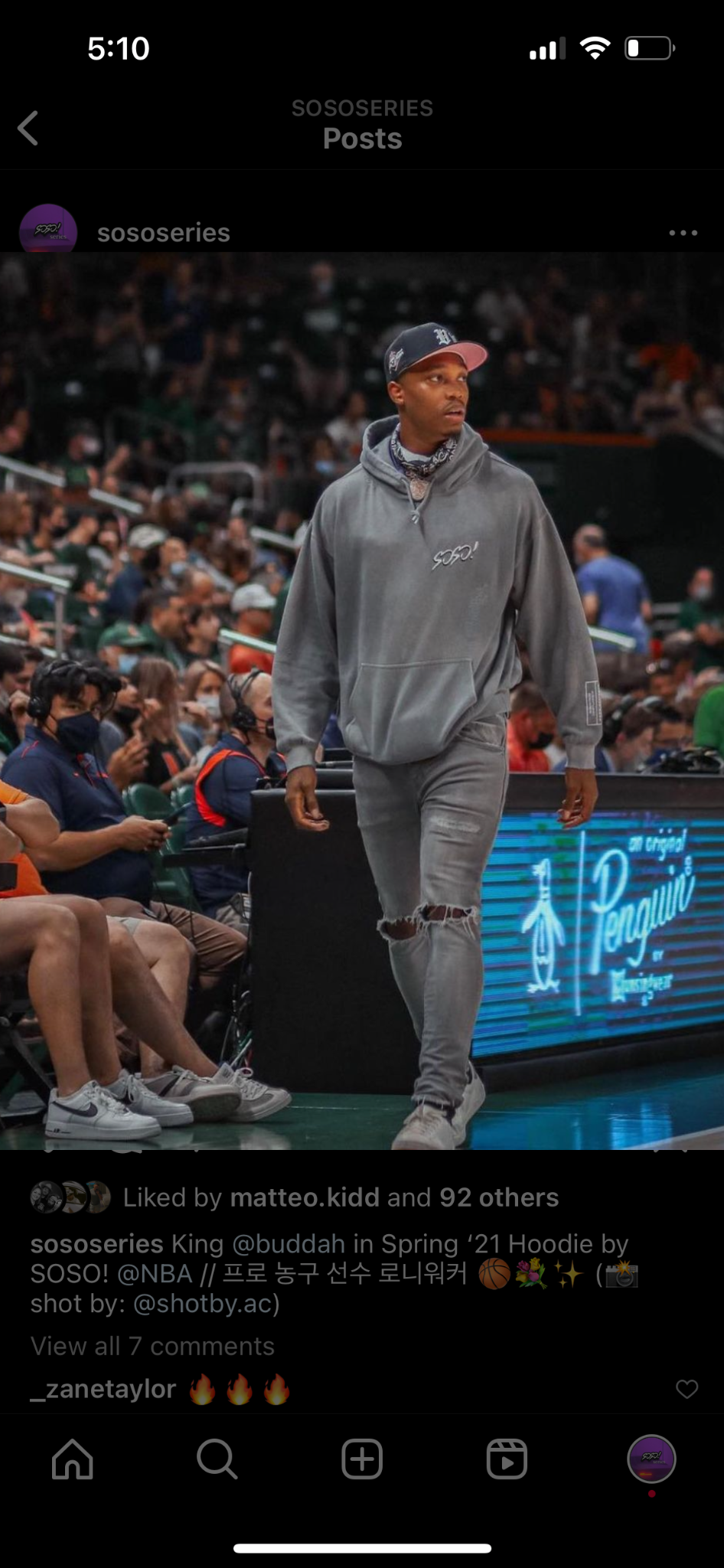 Lonnie Walker wearing SOSO SERIES